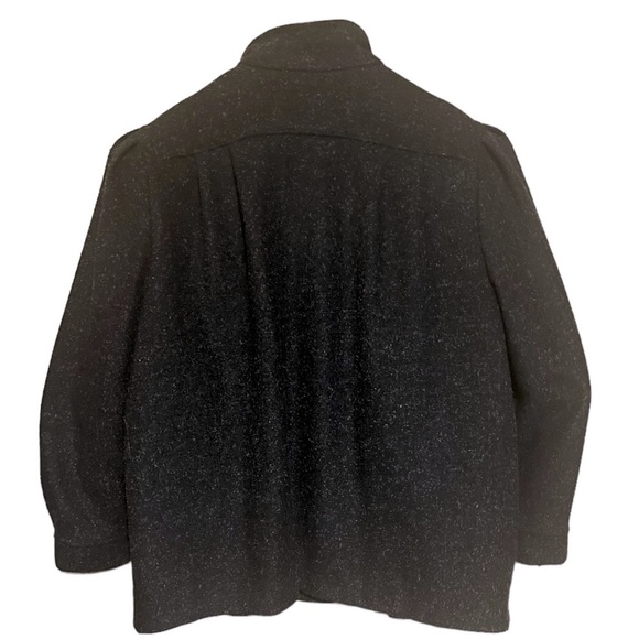 Vintage 80s Italian Wool Blend Pleated Hip Length Overcoat Blazer Plus 24W XXL - Picture 8 of 14